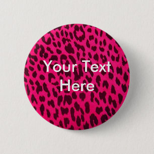 Plain Pink Leopard Print Button