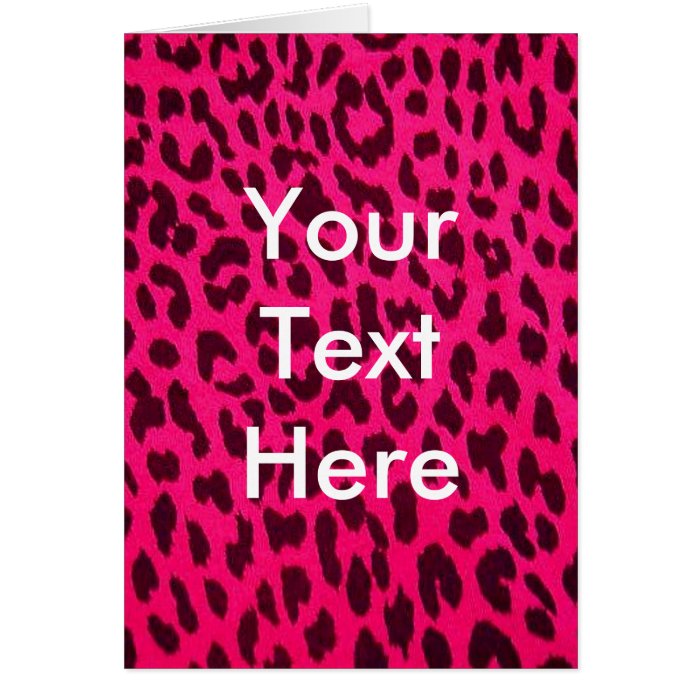 Plain Pink Leopard Print Card