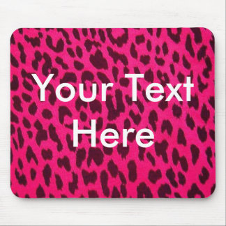 Plain Pink Leopard Print Mousepad