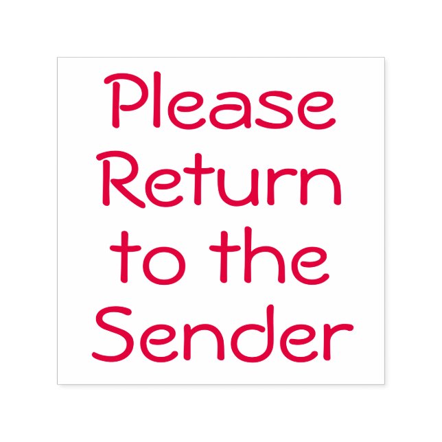 Plain "Please Return to the Sender" Rubber Stamp (Design)