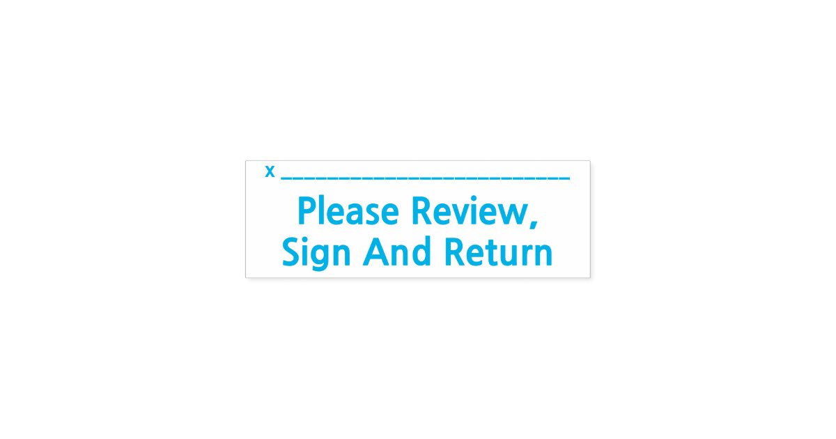 Plain please review sign and return self inking stamp zazzle