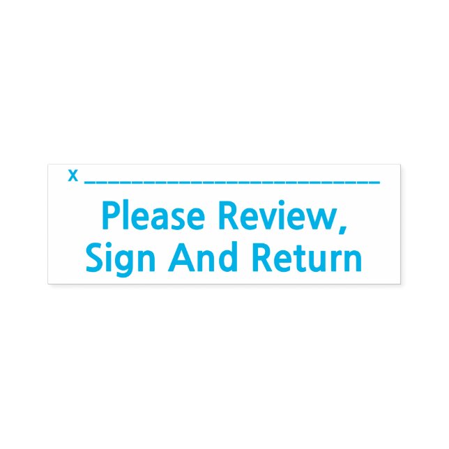 Plain "Please Review, Sign And Return" Self-inking Stamp (Design)