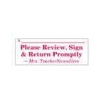 [ Thumbnail: Plain "Please Review, Sign & Return Promptly" Self-Inking Stamp ]