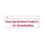 [ Thumbnail: Plain "Please Sign and Return Promptly To" Self-Inking Stamp ]