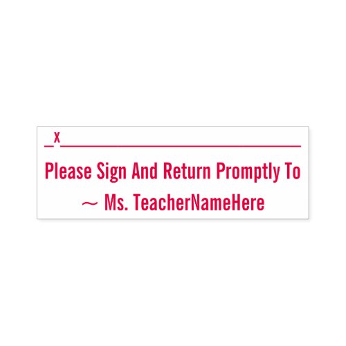 Plain Please Sign And Return Promptly To Self_inking Stamp