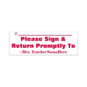 Plain "Please Sign & Return Promptly To" Self-inking Stamp