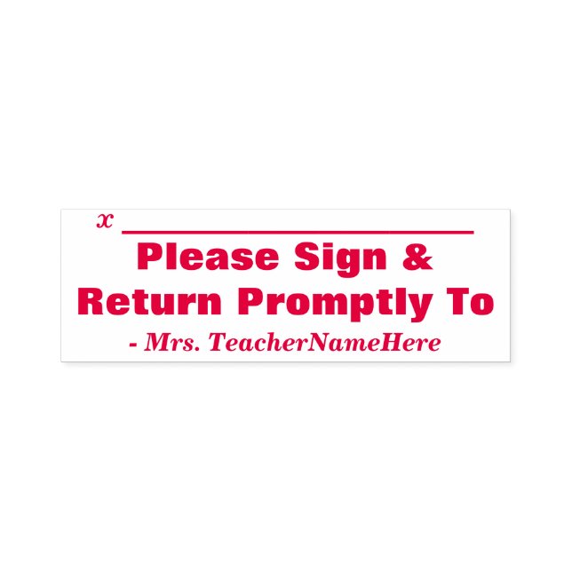 Plain "Please Sign & Return Promptly To" Self-inking Stamp (Design)