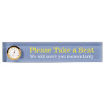 [ Thumbnail: Plain "Please Take a Seat" Desk Name Plate ]