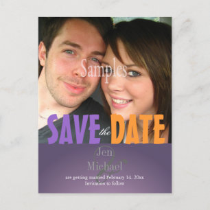Plain, Plum Save the Date Photo postcards, Announcement Postcard
