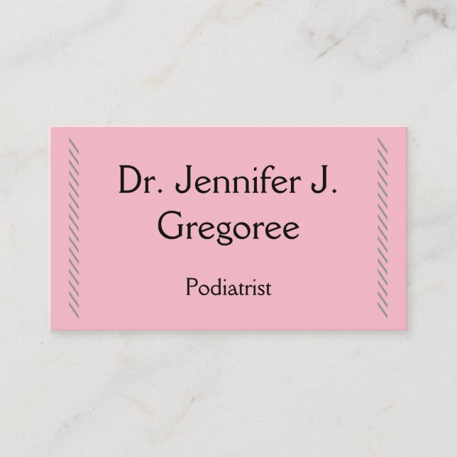 Plain Podiatrist Business Card (Front)