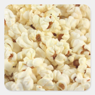 Plain popcorn close up. square sticker