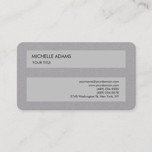 Plain Premium Grey Simple Professional Modern Business Card