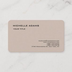 Plain Premium Linen Simple Professional Modern Business Card