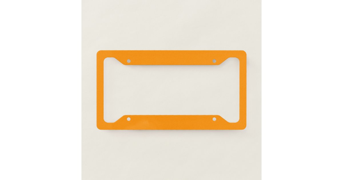 Plain Princeton Orange License Plate Frame Zazzle