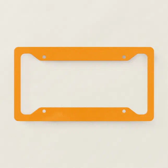 Plain Princeton Orange License Plate Frame Zazzle