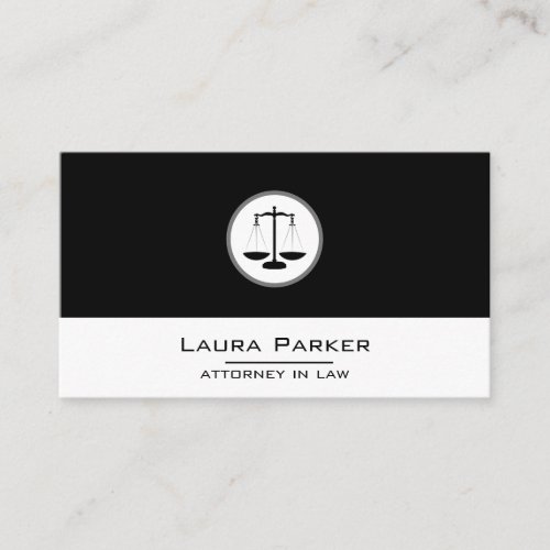 Plain Professional Attorney At Law Classic Black Business Card