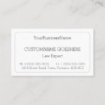 [ Thumbnail: Plain Professional Attorney Business Card ]