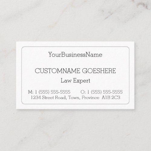 Plain Professional Attorney Business Card