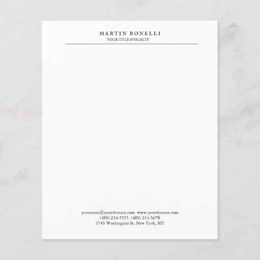 Plain Professional Black & White Minimalist (Front)