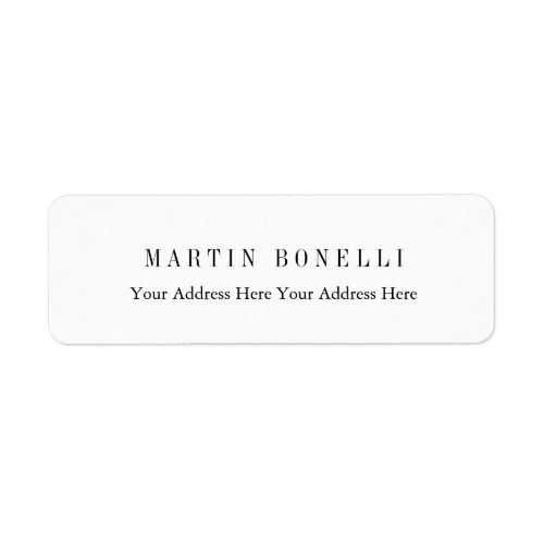 Plain Professional Black  White Minimalist Label