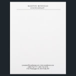Plain Professional Black & White Minimalist Letterhead<br><div class="desc">Easy Editing Tools. Different Types and Sizes,  Color and Font Choices.</div>