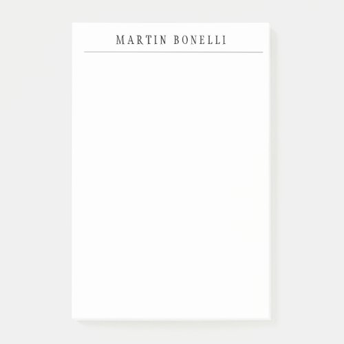 Plain Professional Black  White Minimalist Post_it Notes