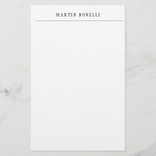 Plain Professional Black  White Minimalist Stationery