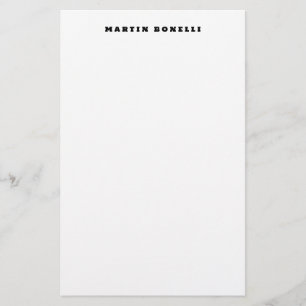 Plain Professional Black & White Minimalist Stationery
