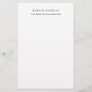 Plain Professional Black & White Minimalist Stationery
