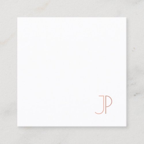 Plain Professional Elegant Modern Design Monogram Square Business Card
