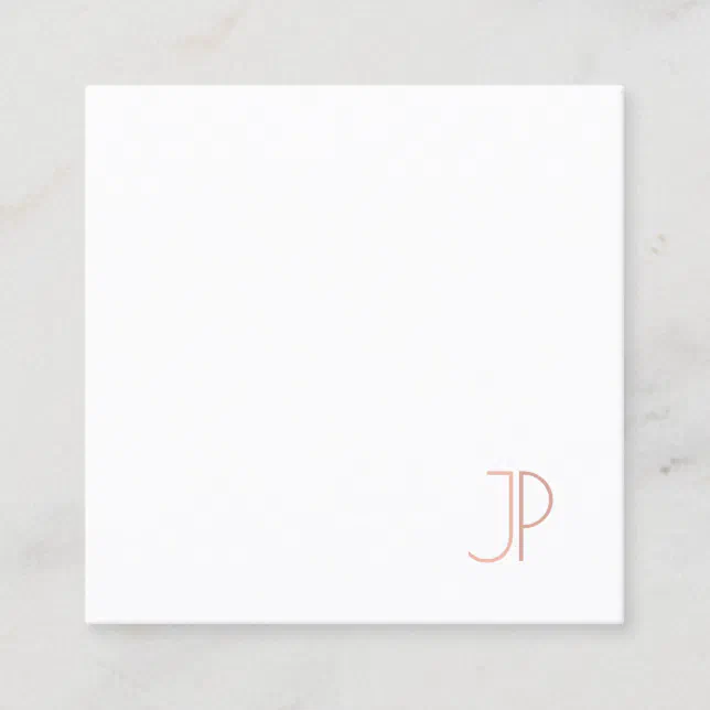 Plain Professional Elegant Modern Design Monogram Square Business Card ...