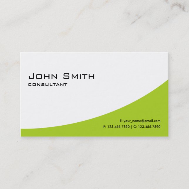 Plain Professional Green Elegant Modern Computer Business Card (Front)