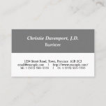 [ Thumbnail: Plain, Professional Lawyer Business Card ]