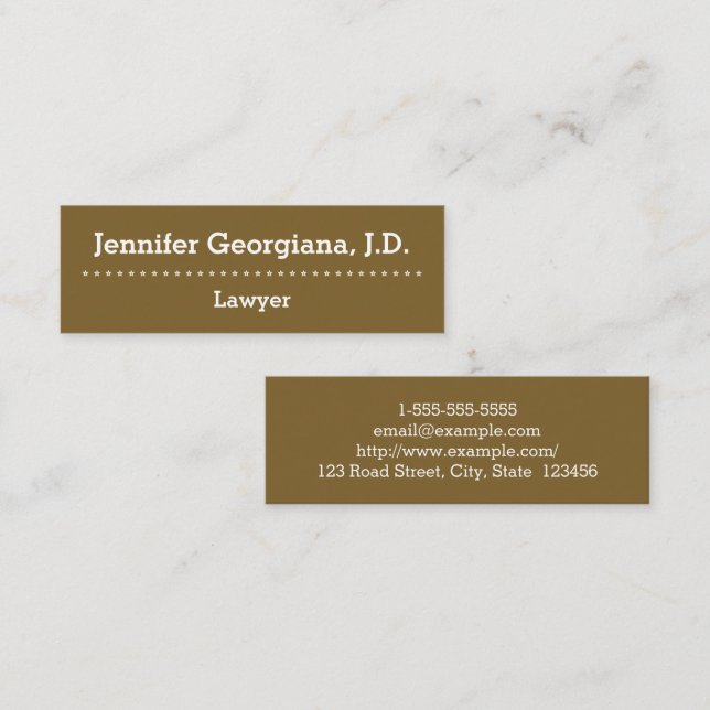 Plain & Professional Lawyer Business Card (Front/Back)