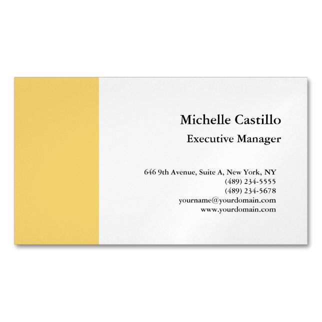 Plain Professional Minimalist Business Card Magnet (Front)