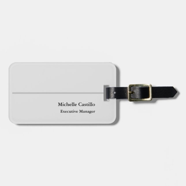 Plain Professional Minimalist Modern Luggage Tag (Front Horizontal)