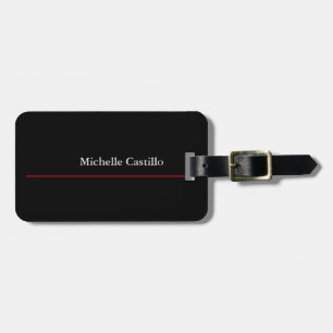 Plain Professional Modern Black Grey Red Luggage Tag