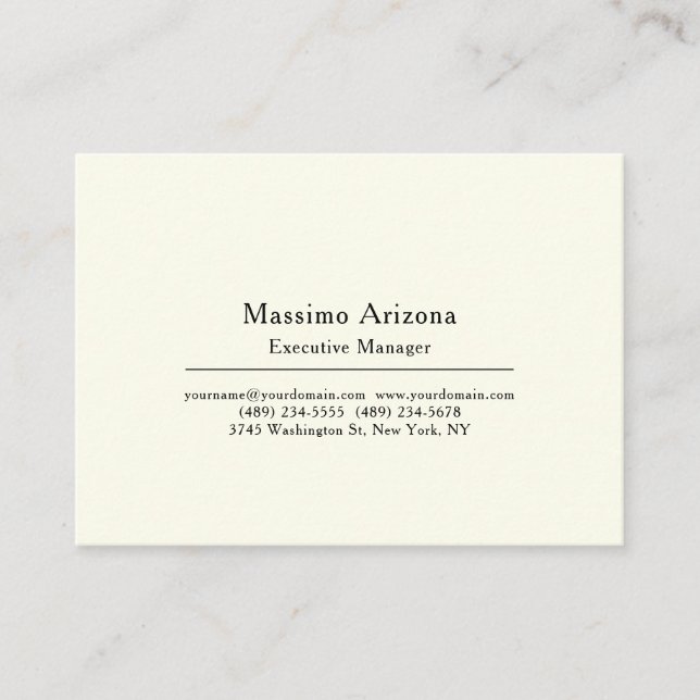 Plain Professional Modern Minimailst Business Card (Front)