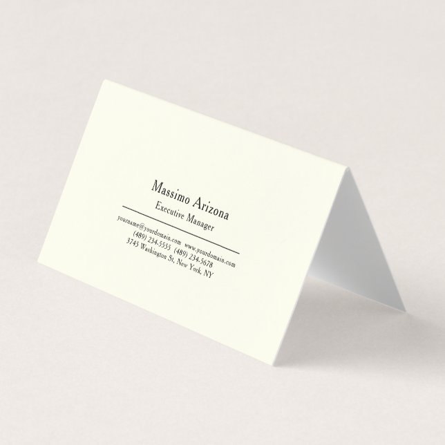 Plain Professional Modern Minimalist Business Card (Front)