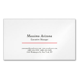 Plain Professional Modern Minimalist Business Card Magnet