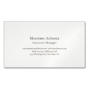 Plain Professional Modern Minimalist Business Card Magnet