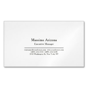 Plain Professional Modern Minimalist Business Card Magnet