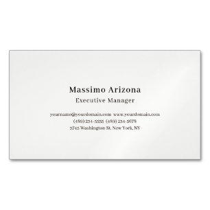 Plain Professional Modern Minimalist Business Card Magnet