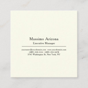 Plain Professional Modern Minimalist Square Business Card
