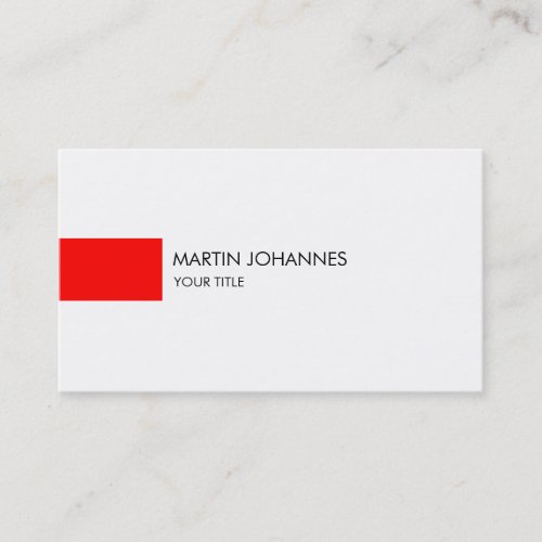 Plain Professional Red White Profile Business Card