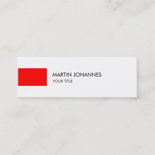 Plain Professional Red White Slim Business Card