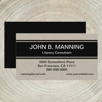 Plain Professional Tan And Black Stripe Business Card by henishouseofpaper at Zazzle