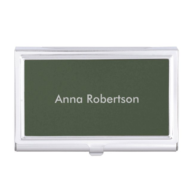 Plain Professional Trendy Minimalist Name Business Card Case (Front)