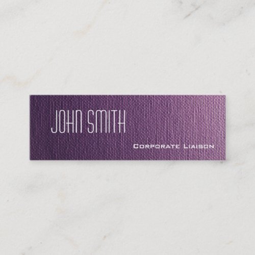 Plain Purple Canvas Slim Modern Business Cards