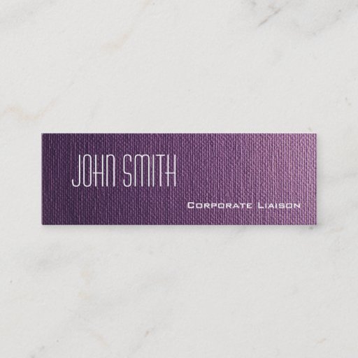 Customizable Plain Purple Canvas Slim Modern Business Cards